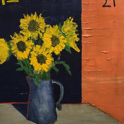 Michael Snodgrass Sunflowers in a Blue Vase